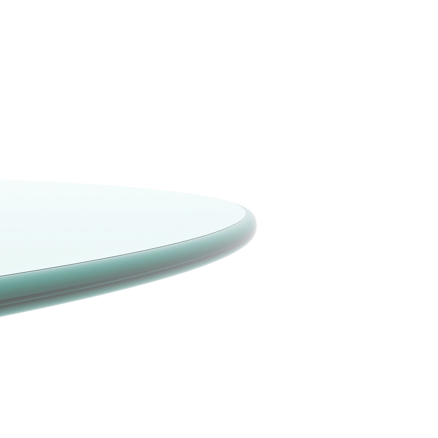 Vimora™ - 20" Round Tempered Clear Glass Table Top with Polished Edge
