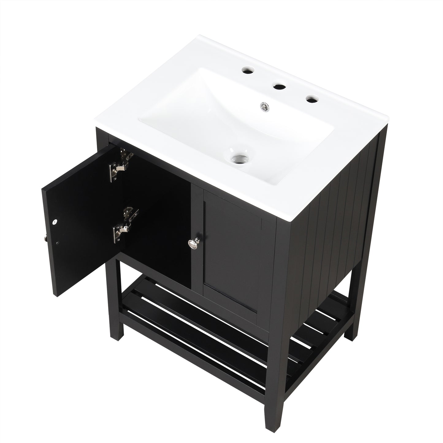 Vimora™ - Black Modern Bathroom Vanity with Elegant Ceramic Sink and Solid Wood Frame