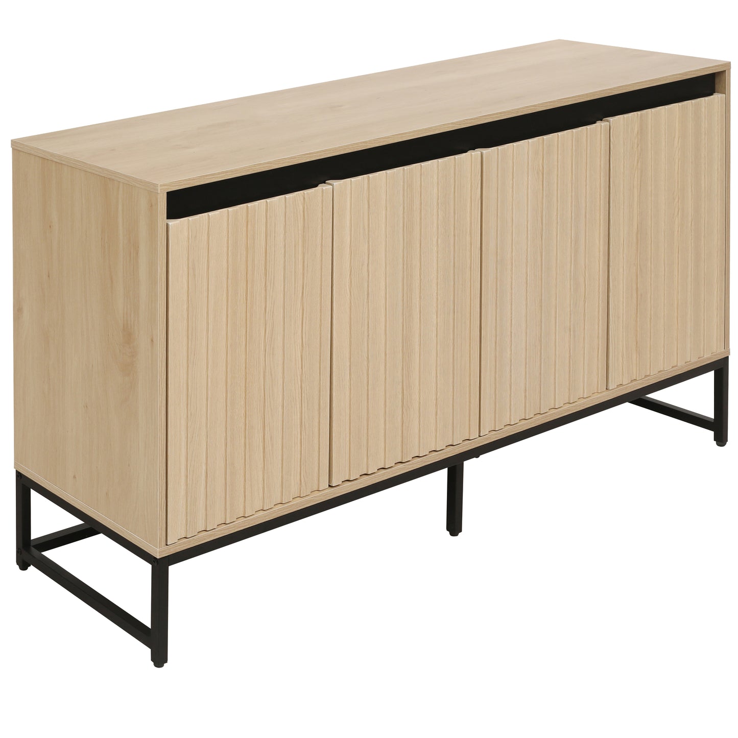 Vimora™ - Modern 4-Door LED Sideboard with Adjustable Shelves