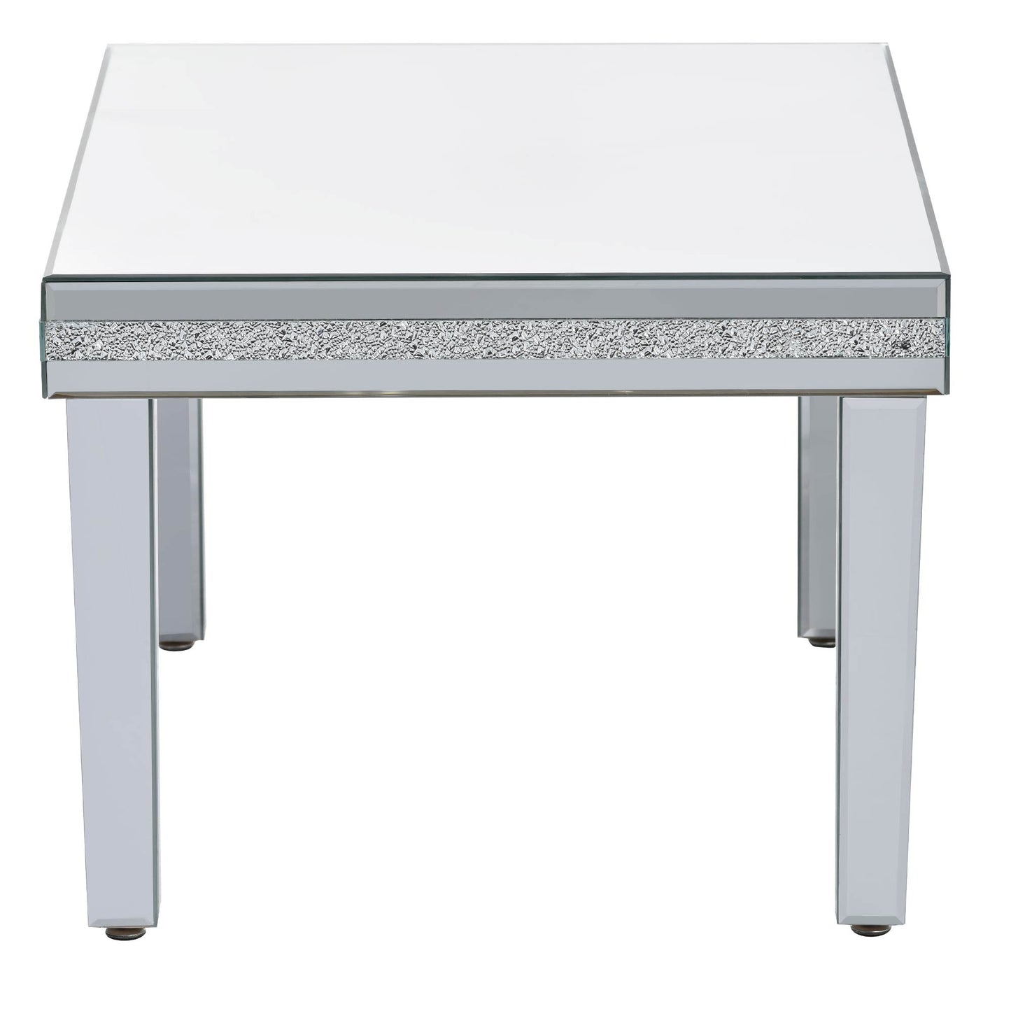 Sofia™️ - Modern Glass Mirrored Coffee Table with Crystal Design and Adjustable Height Legs