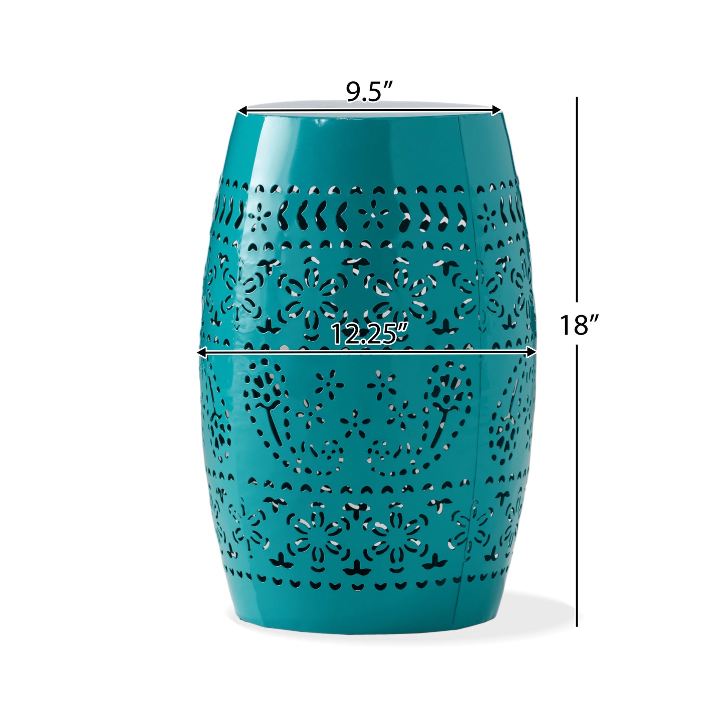 Vimora™ - Teal Lace Cut Iron Side Table