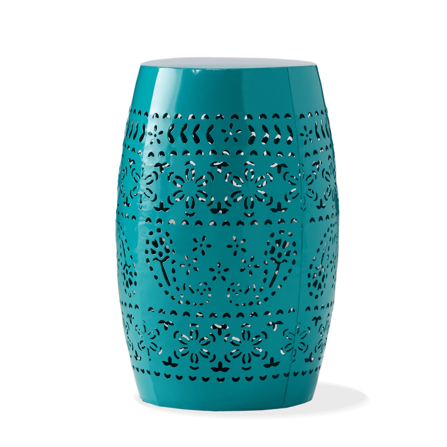 Vimora™ - Teal Lace Cut Iron Side Table