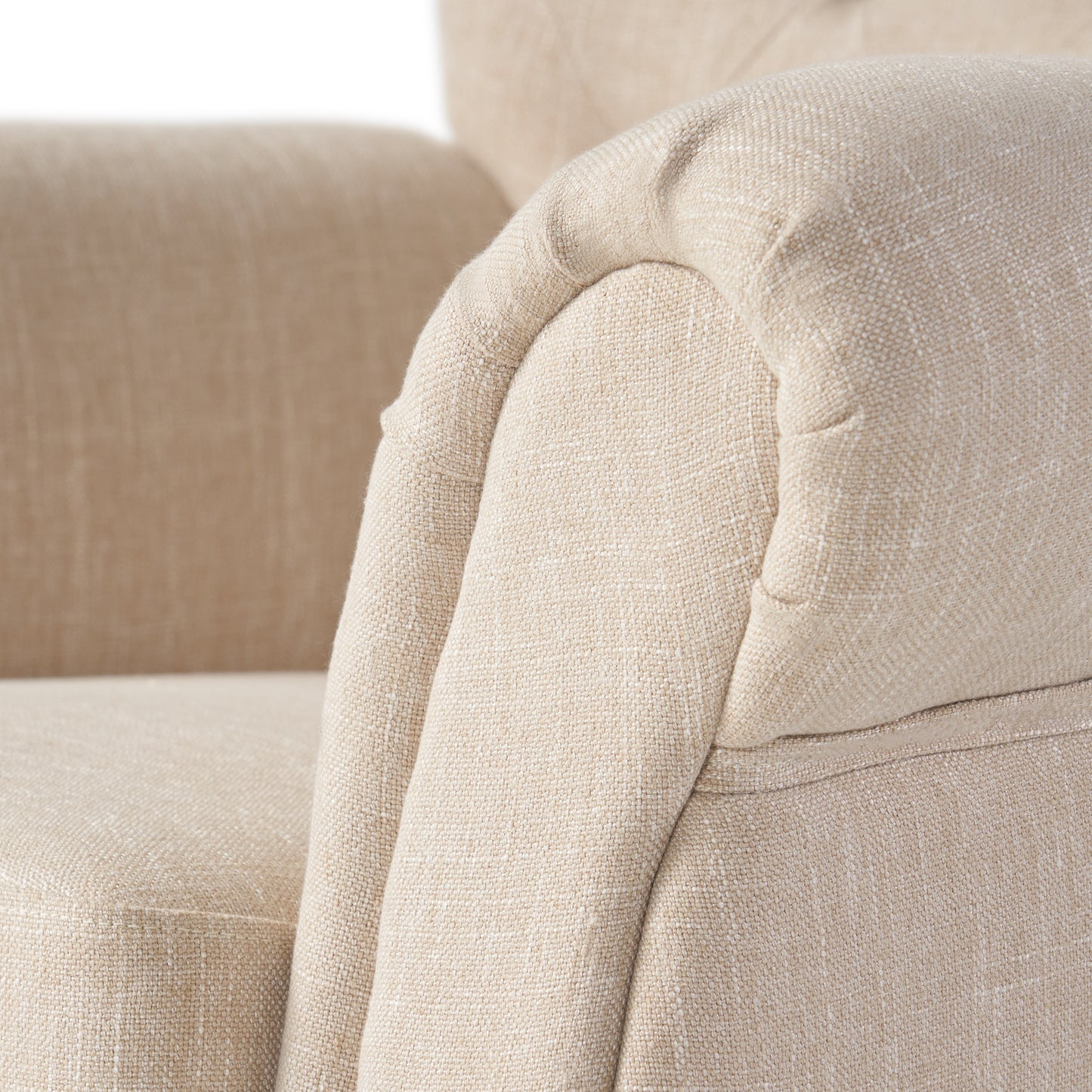 Vimora™ - Springfield Tufted Chair with Nailhead Trim and Diamond Button Tufting in Light Beige