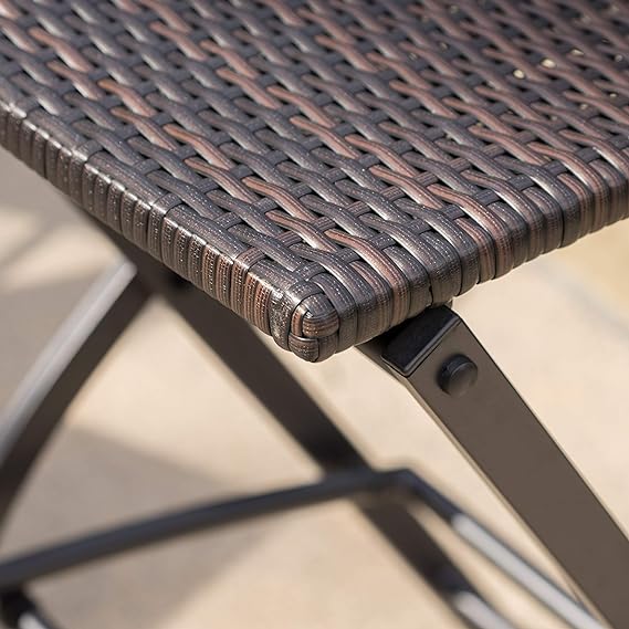 Vimora™ - Outdoor Foldable Wicker Barstools, Faux Rattan Patio Chairs, Brown Multi (Set of 2)