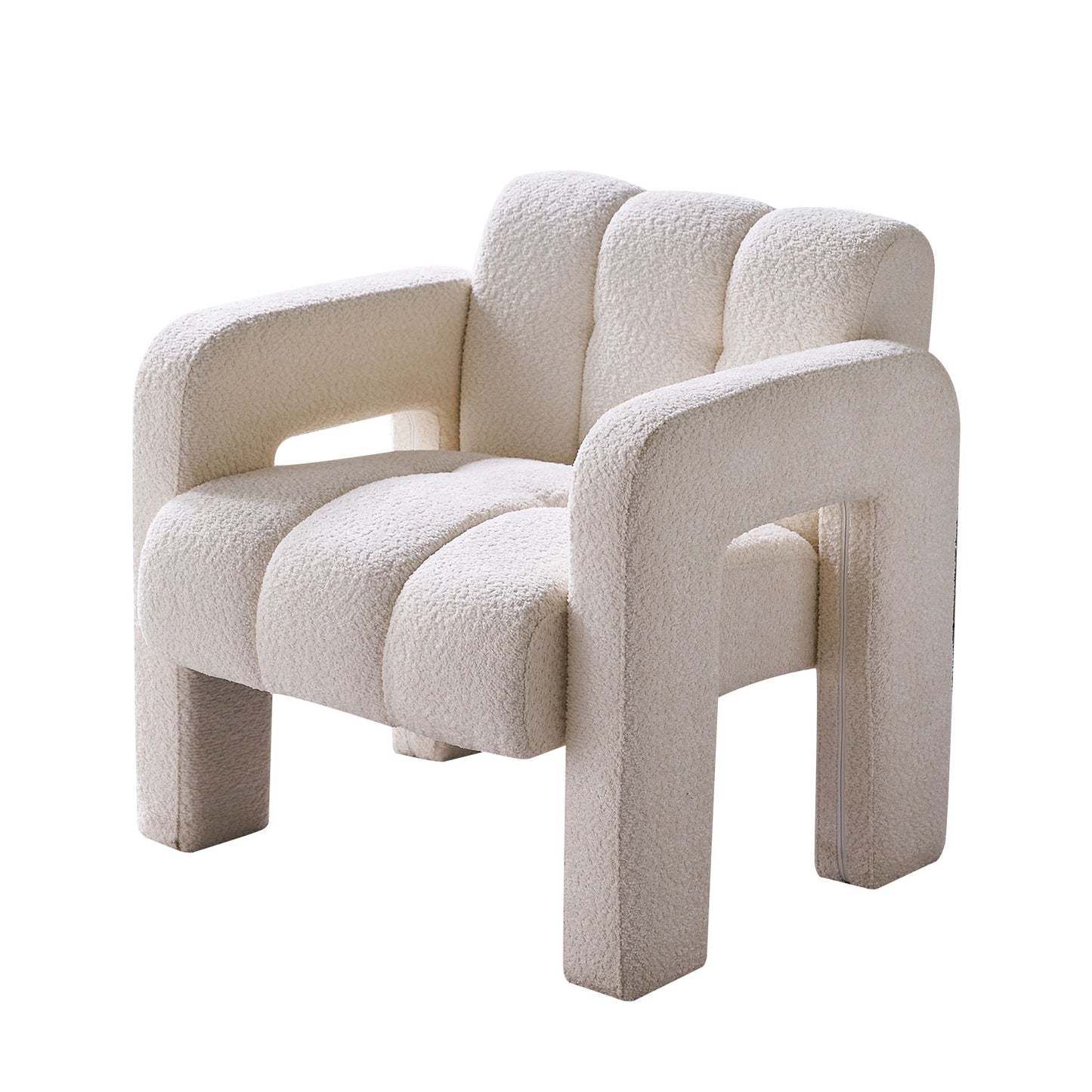 Vimora™ - Modern Beige Boucle Upholstered Accent Chair