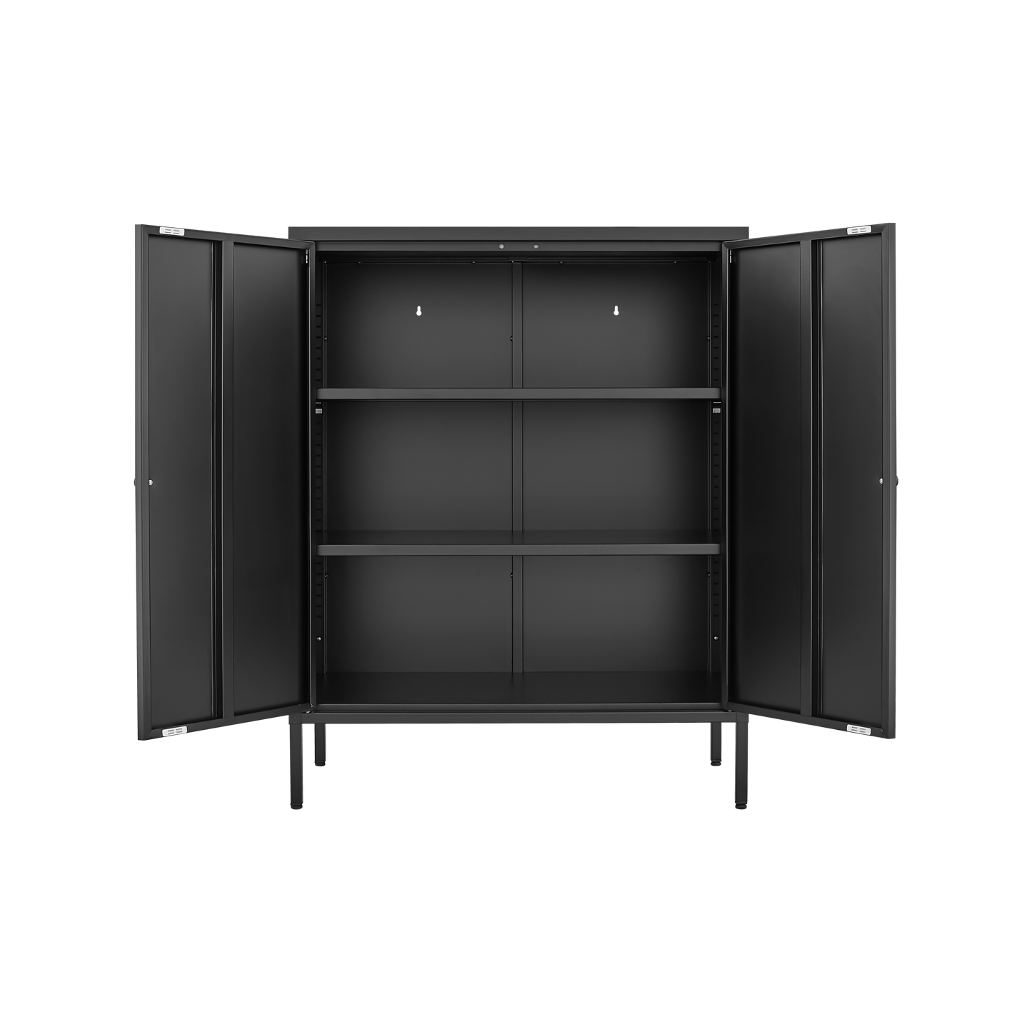 Vimora™ - Kitchen Buffet Server Table with Doors, Metal Sideboard Console Cabinet in Black