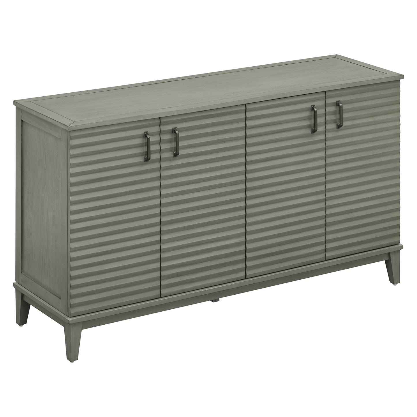 Vimora™ - Antique Gray 4-Door Sideboard with Adjustable Shelves and Metal Handles