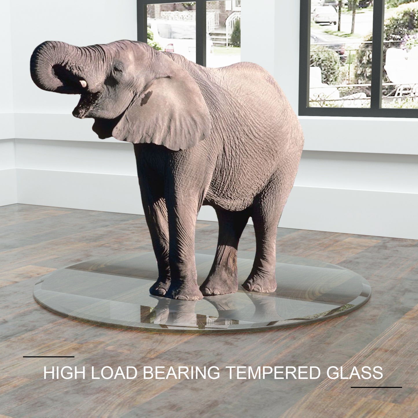 Vimora™ - 36" Round Tempered Glass Table Top with Polished Edge