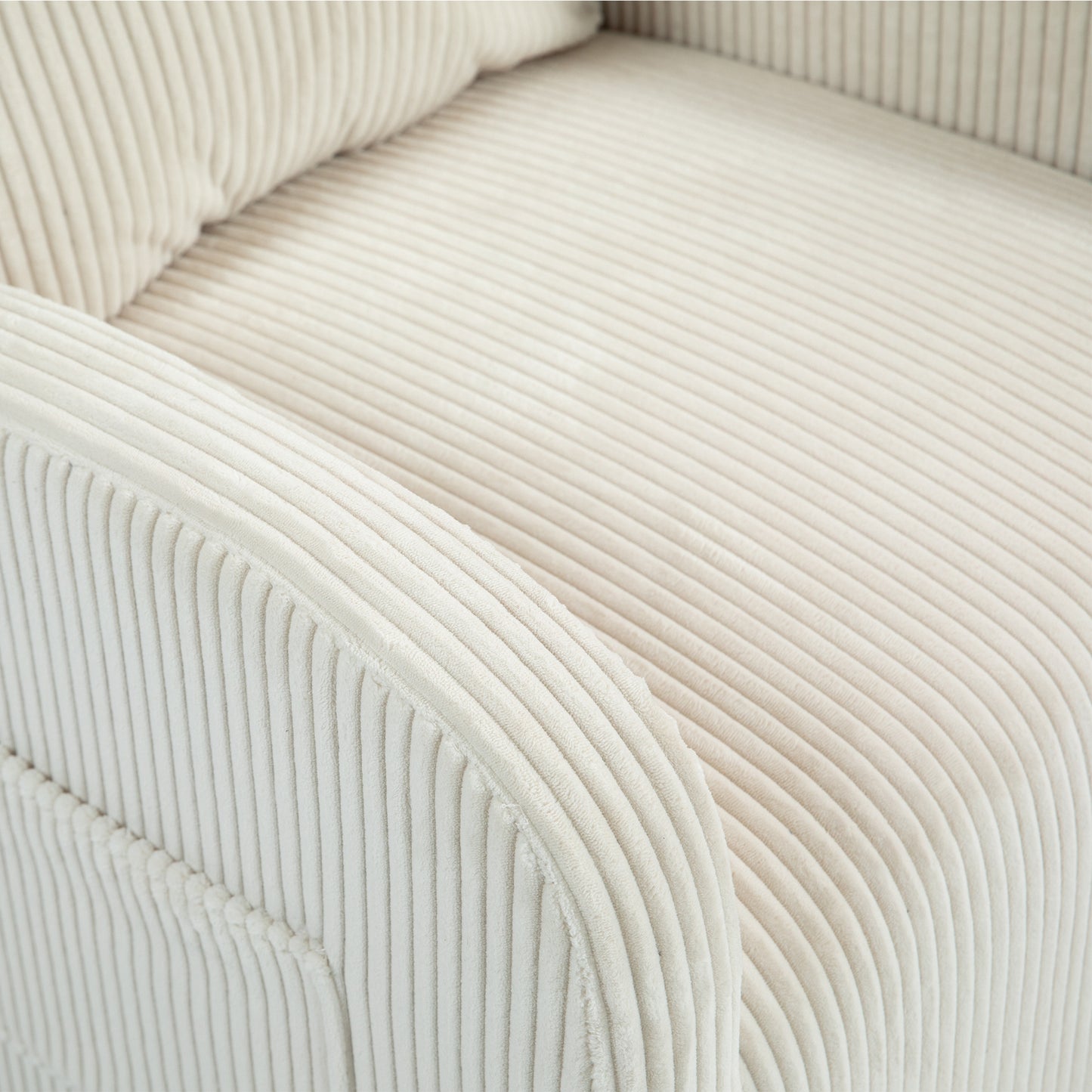 Vimora™ - Beige Upholstered Swivel Glider Rocking Chair