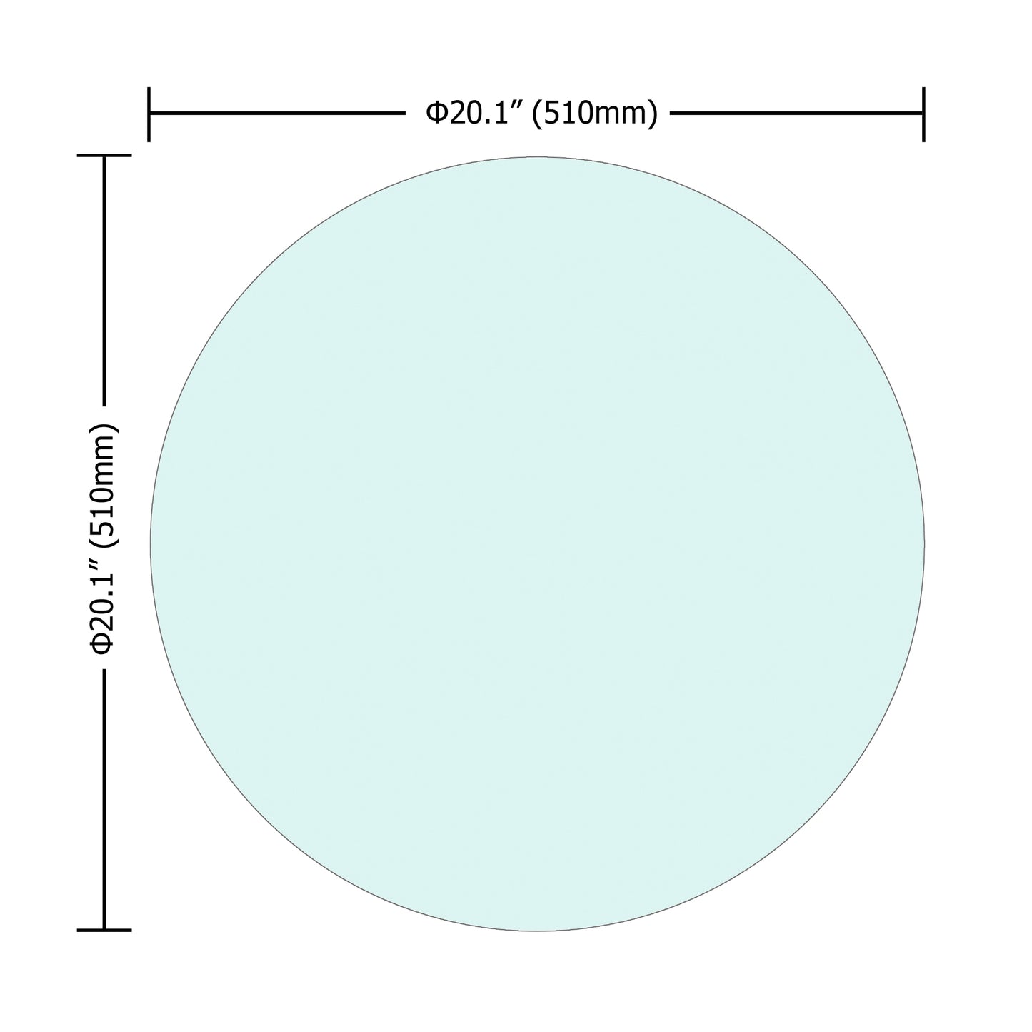 Vimora™ - 20" Round Tempered Clear Glass Table Top with Polished Edge