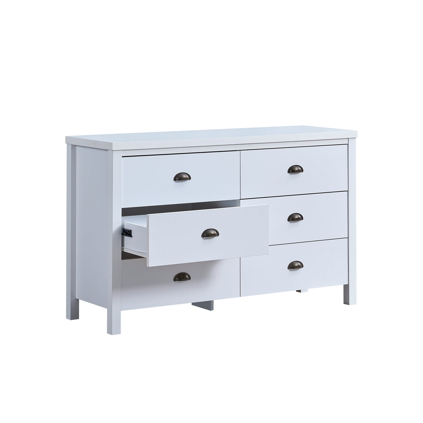 Vimora™ - Classic White 6-Drawer Dresser with Interlocking Function and Easy Assembly