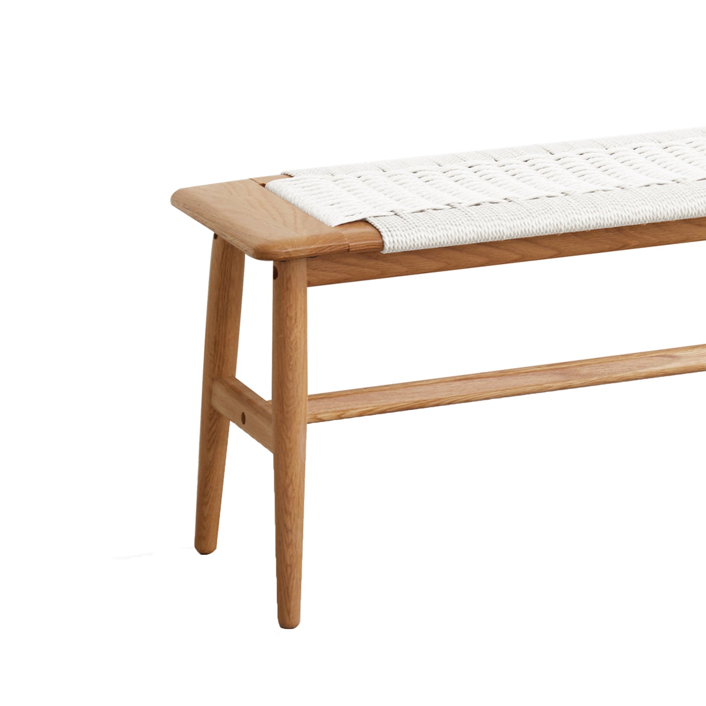Vimora™ - Natural Oak Wood Versatile Dining Bench with Woven Cane Seat