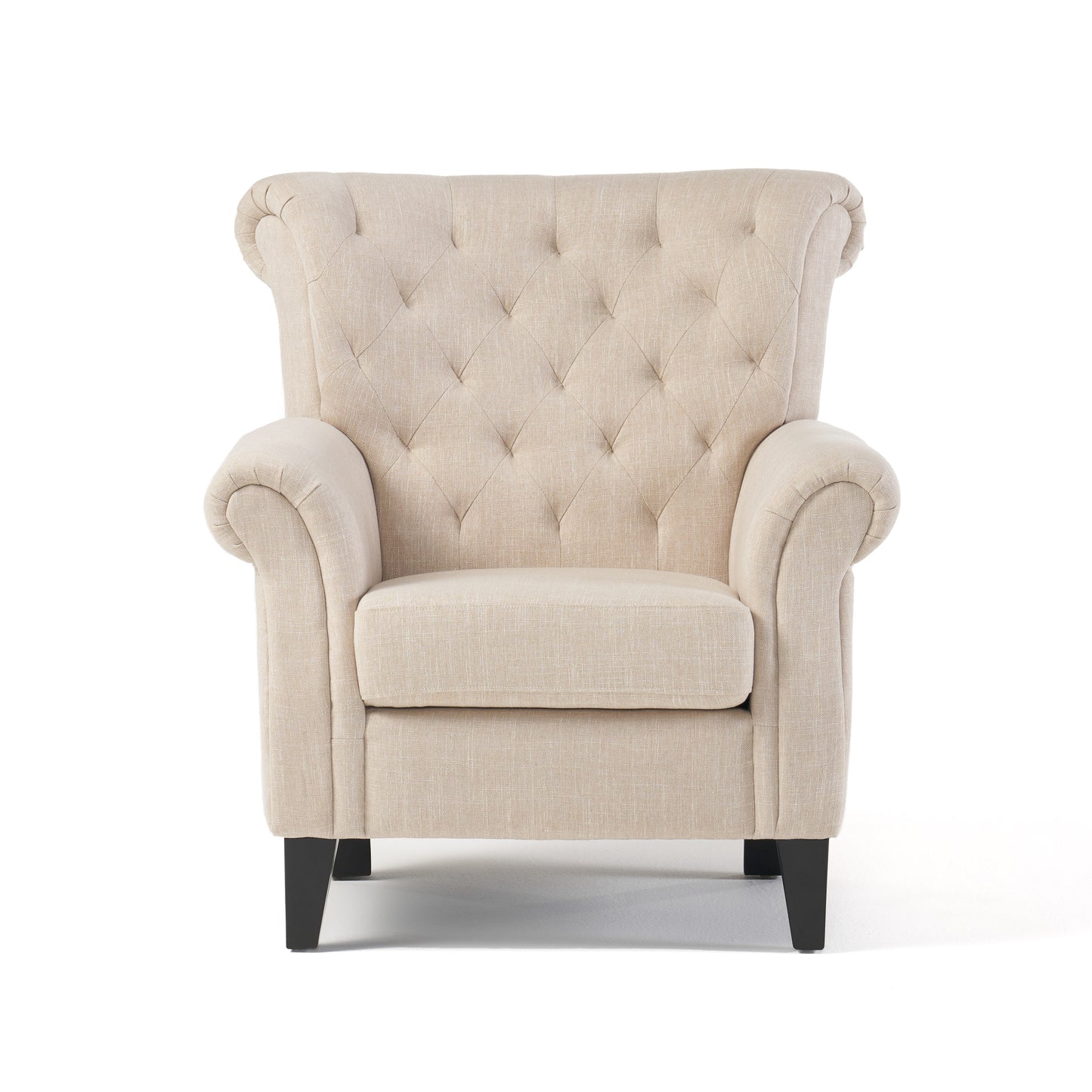 Vimora™ - Springfield Tufted Chair with Nailhead Trim and Diamond Button Tufting in Light Beige