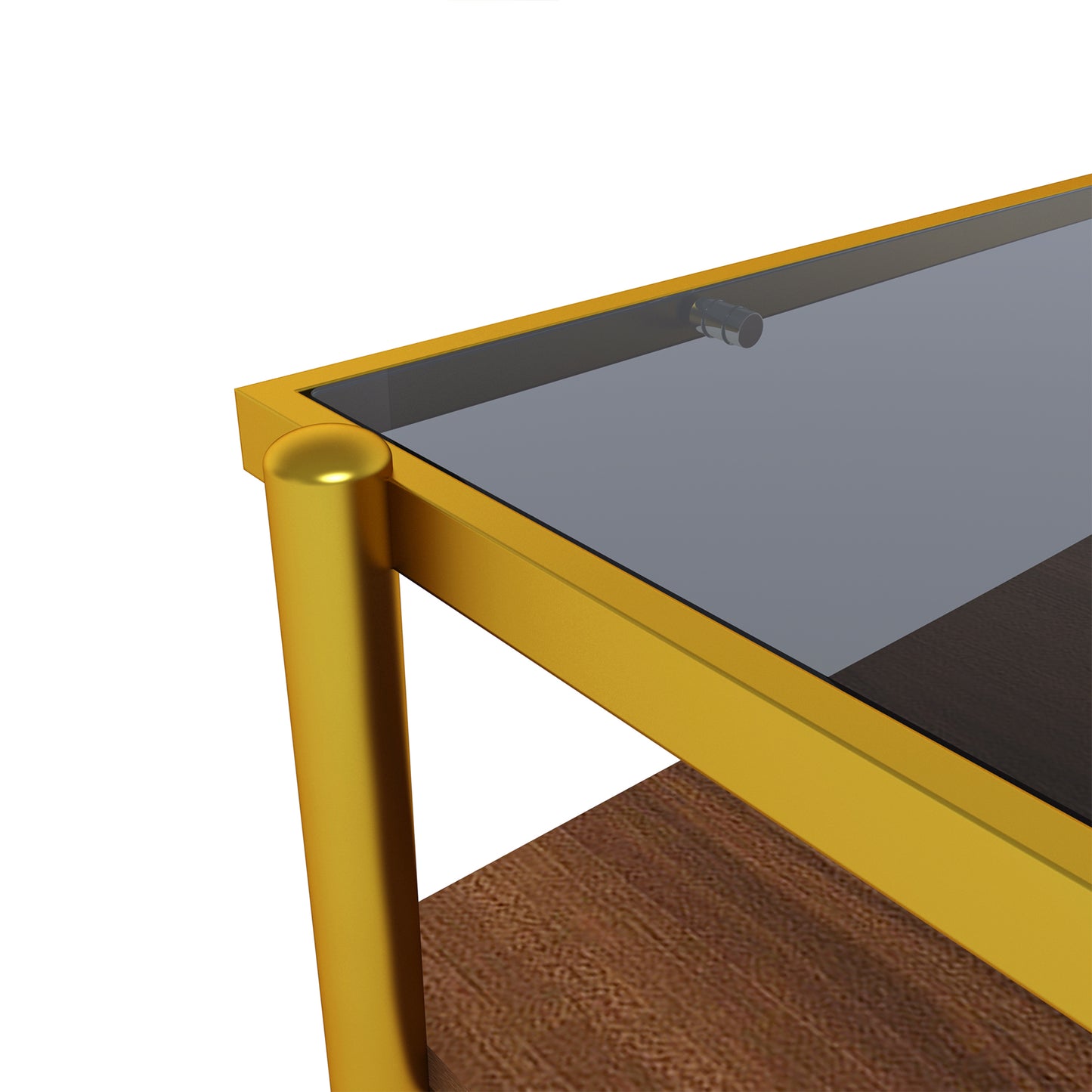 Lena™️ - Rectangle Coffee Table with Gray Glass Top and Golden Legs for Modern Living Rooms