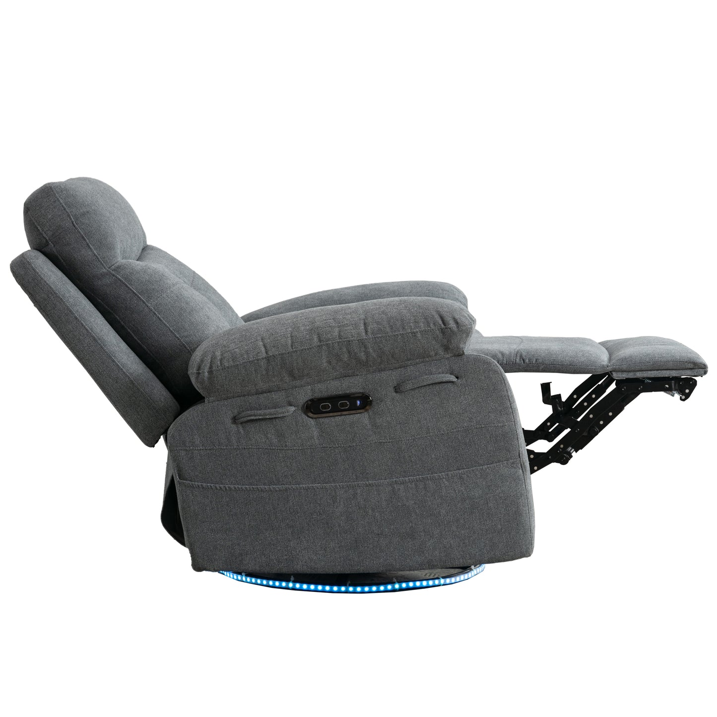 Vimora™ - Light Grey Power Recliner Glider Chair with Bluetooth Speaker and LED Light