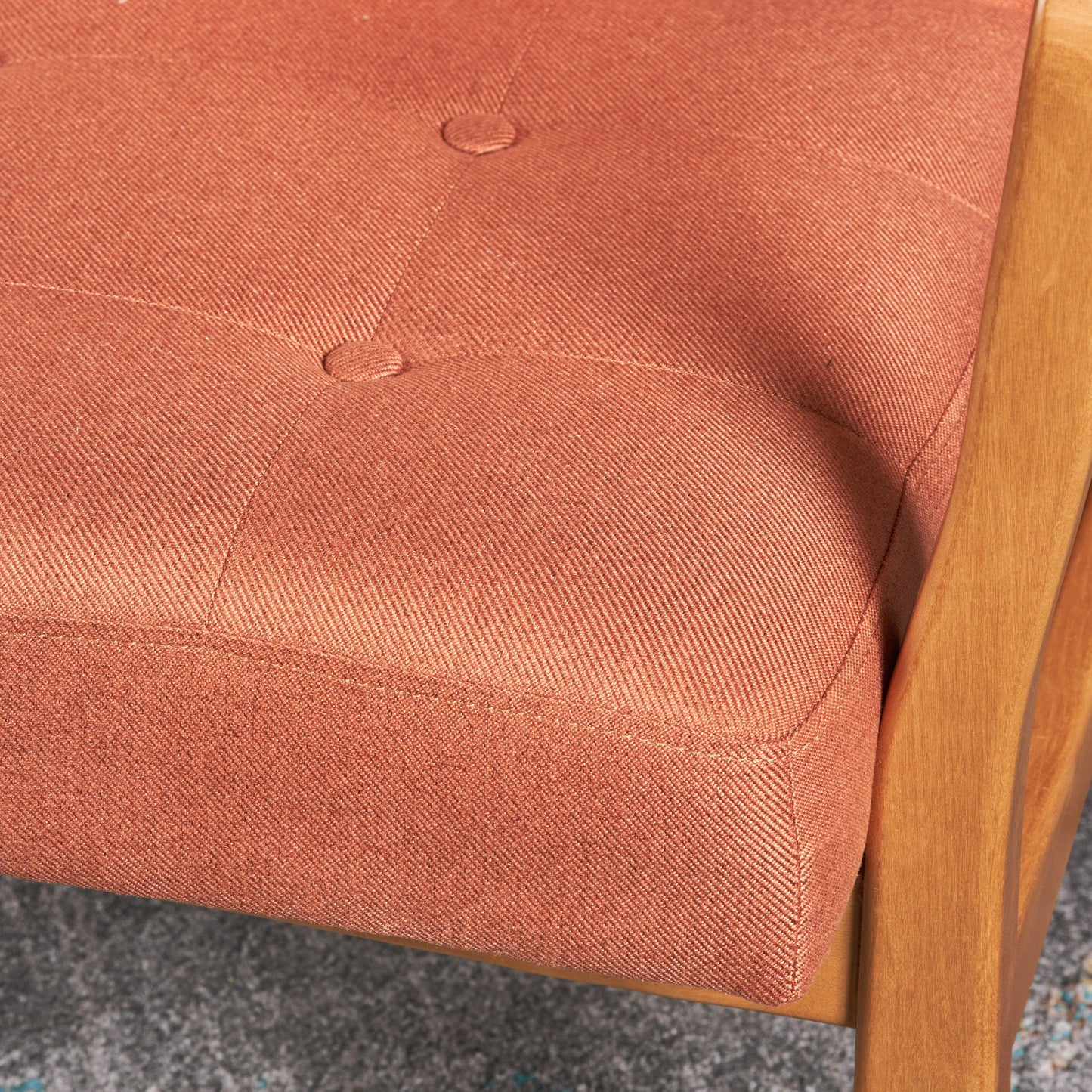 Vimora™ - Stylish Orange Club Chair with Plush Button Tufting