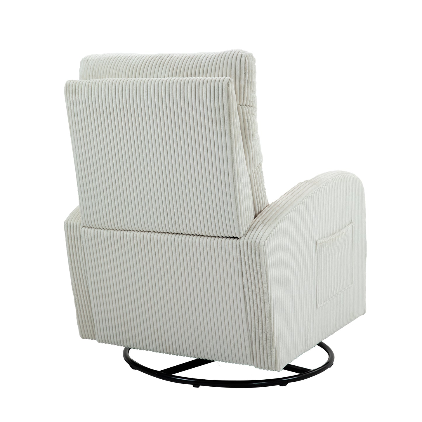 Vimora™ - Beige Upholstered Swivel Glider Rocking Chair