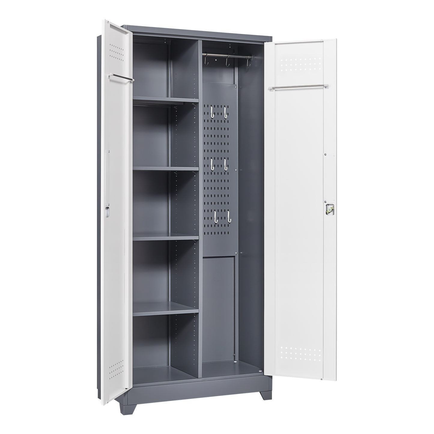 Vimora™ - Lockable Metal Storage Cabinet, Tall Cleaning Tool Organizer