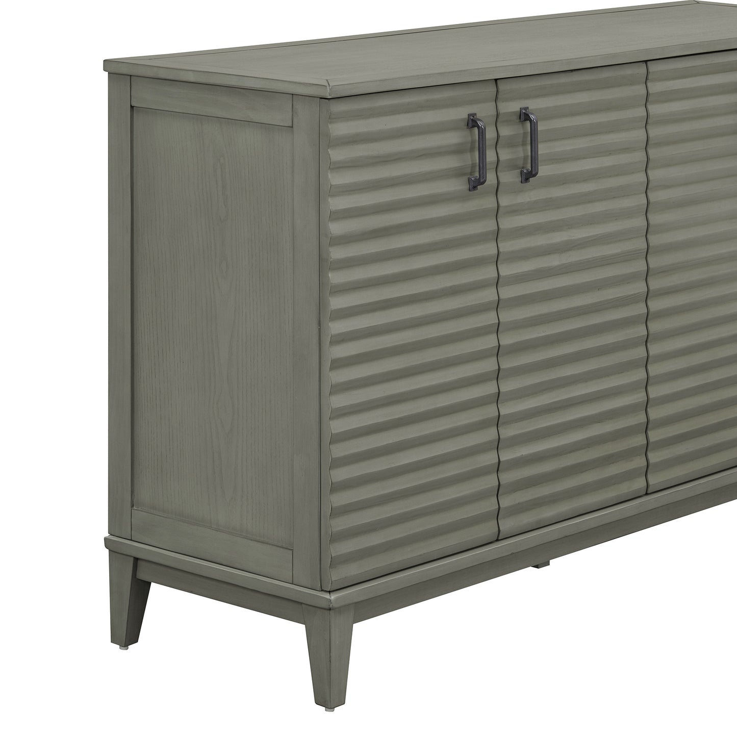 Vimora™ - Antique Gray 4-Door Sideboard with Adjustable Shelves and Metal Handles