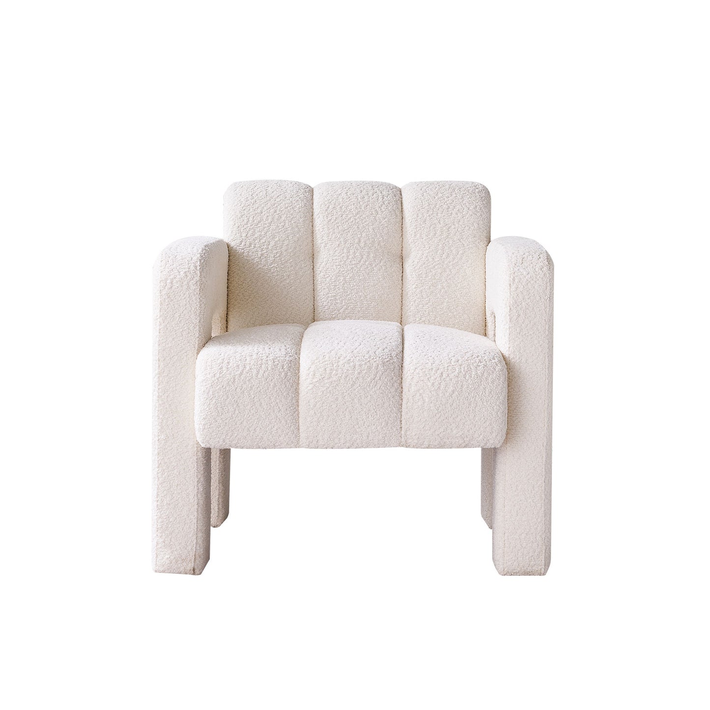 Vimora™ - Modern Beige Boucle Upholstered Accent Chair