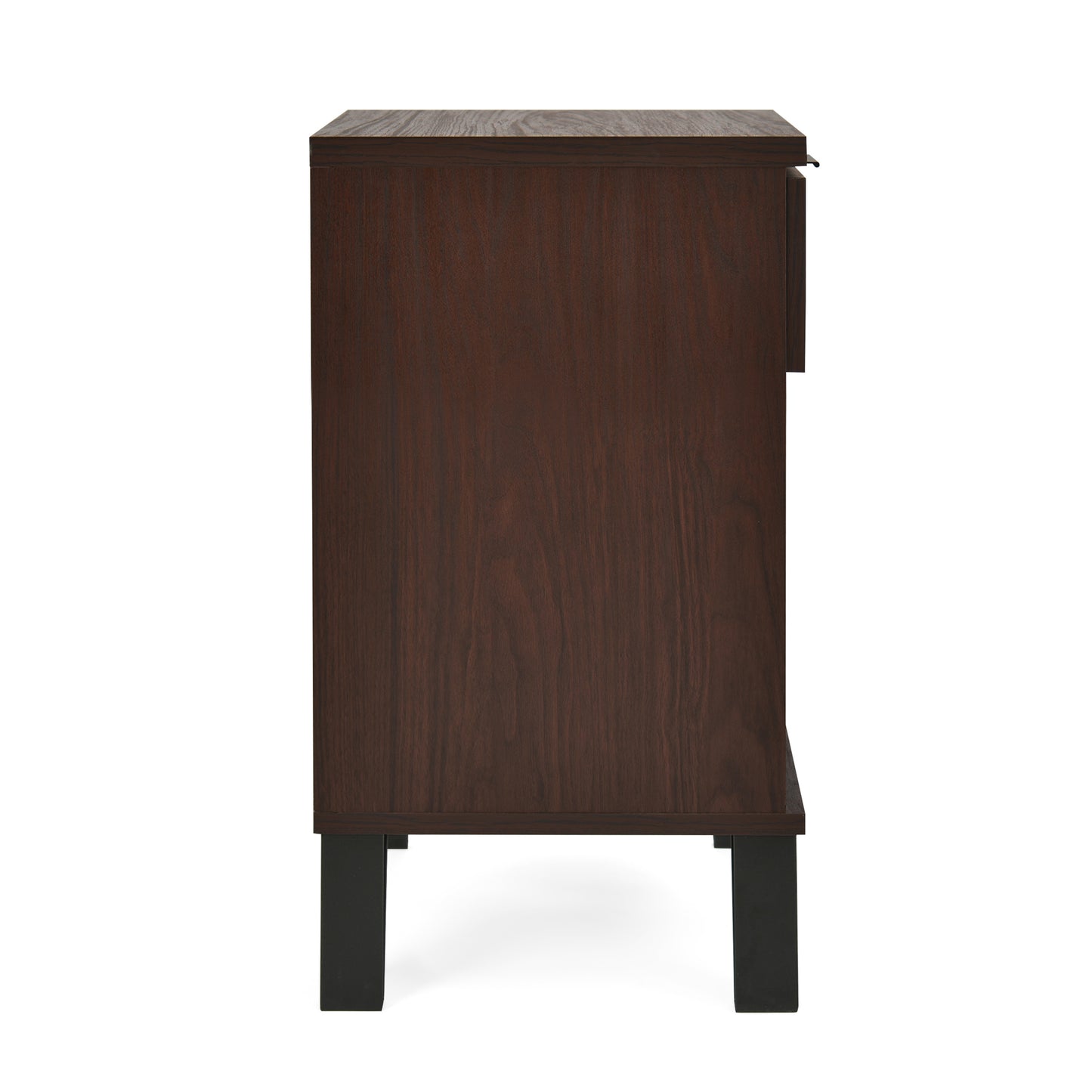Luca™️ - Walnut 1 Drawer Tall End Table with Shelf for Modern Bedrooms