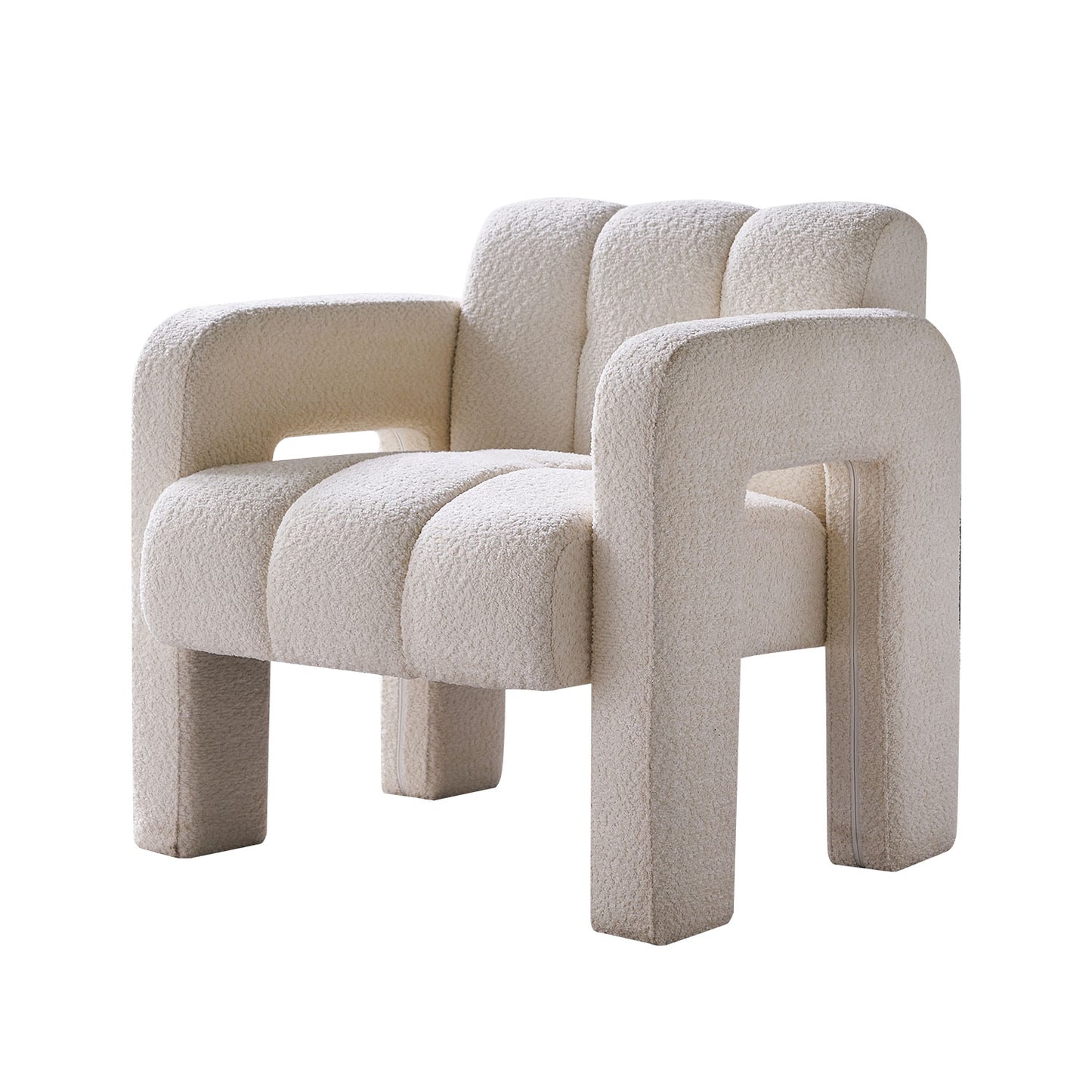 Vimora™ - Modern Beige Boucle Upholstered Accent Chair