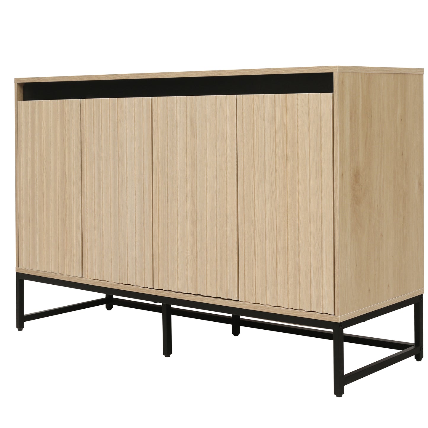 Vimora™ - Modern 4-Door LED Sideboard with Adjustable Shelves