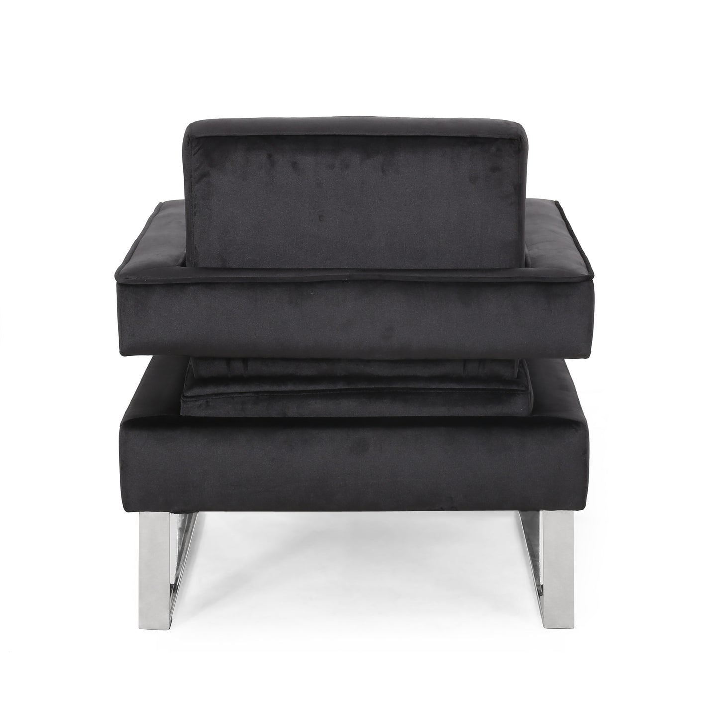 Franklin™ - Modern Velvet Club Chair with Geometric Design and Silver Accents