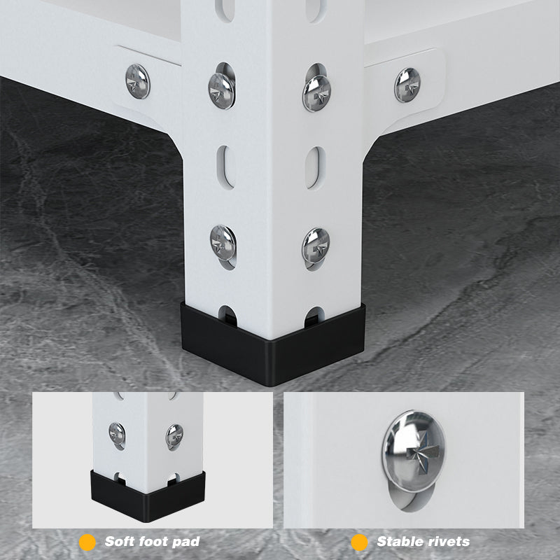 Vimora™ - Adjustable White Carbon Steel Storage Rack with 5 Shelves