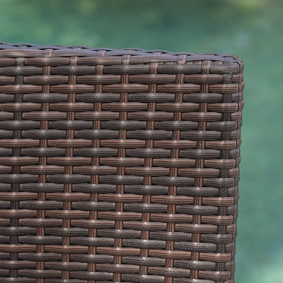 Vimora™ - Outdoor Foldable Wicker Barstools, Faux Rattan Patio Chairs, Brown Multi (Set of 2)