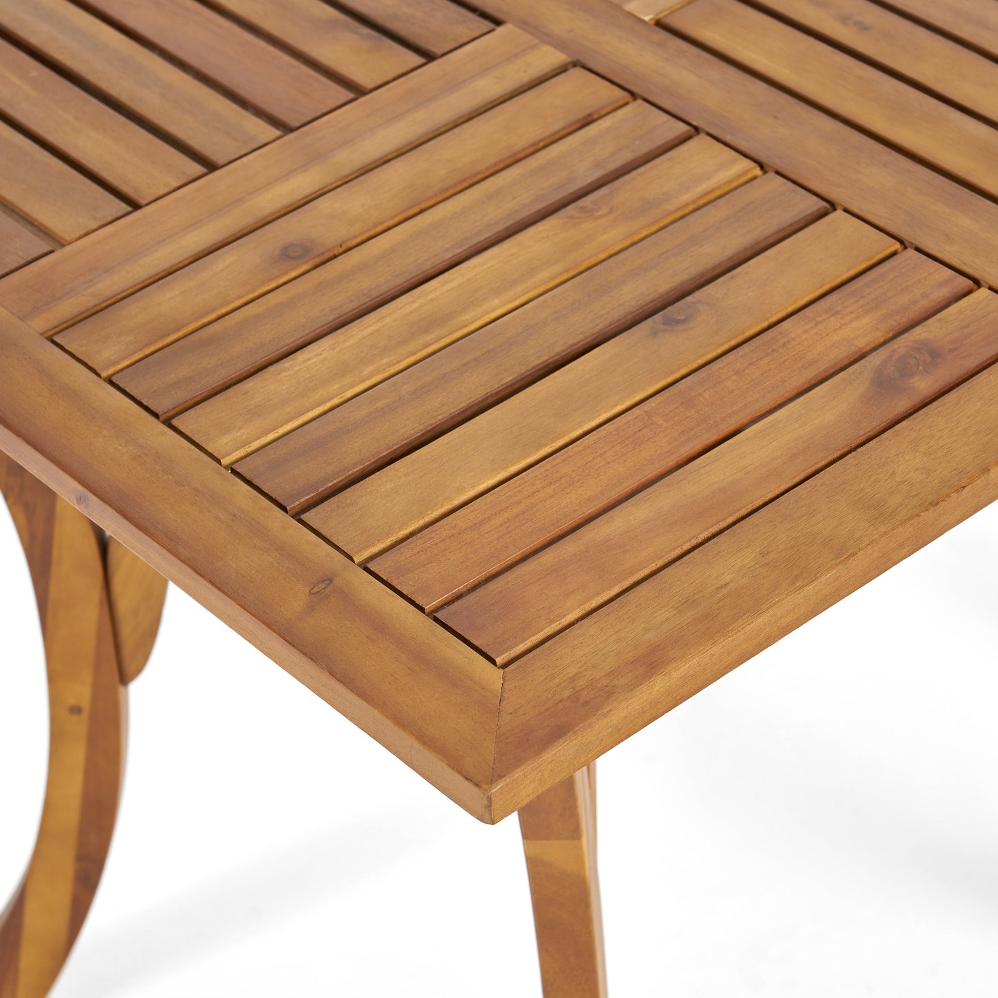 Teak-Finished 31.5'' Square Acacia Wood Outdoor Table for Stylish Patios