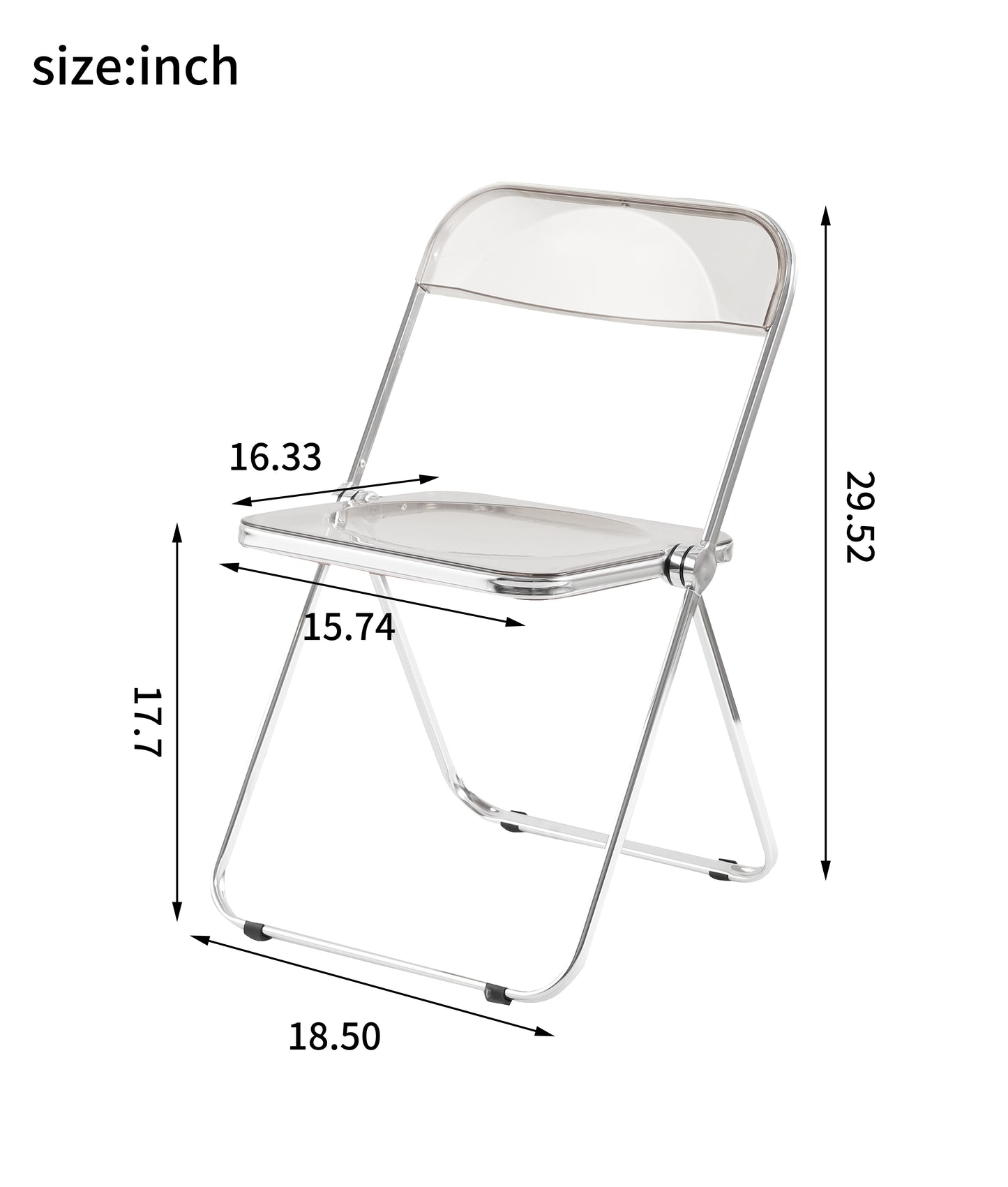 Vimora™ - Stackable Transparent Folding Chair with Chrome Frame
