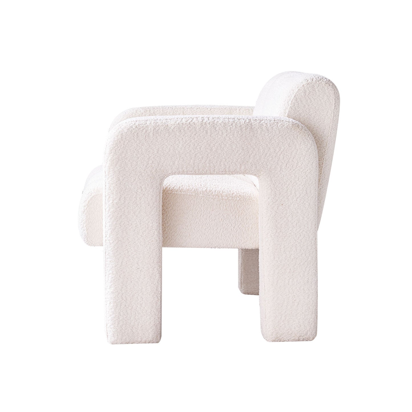 Vimora™ - Modern Beige Boucle Upholstered Accent Chair