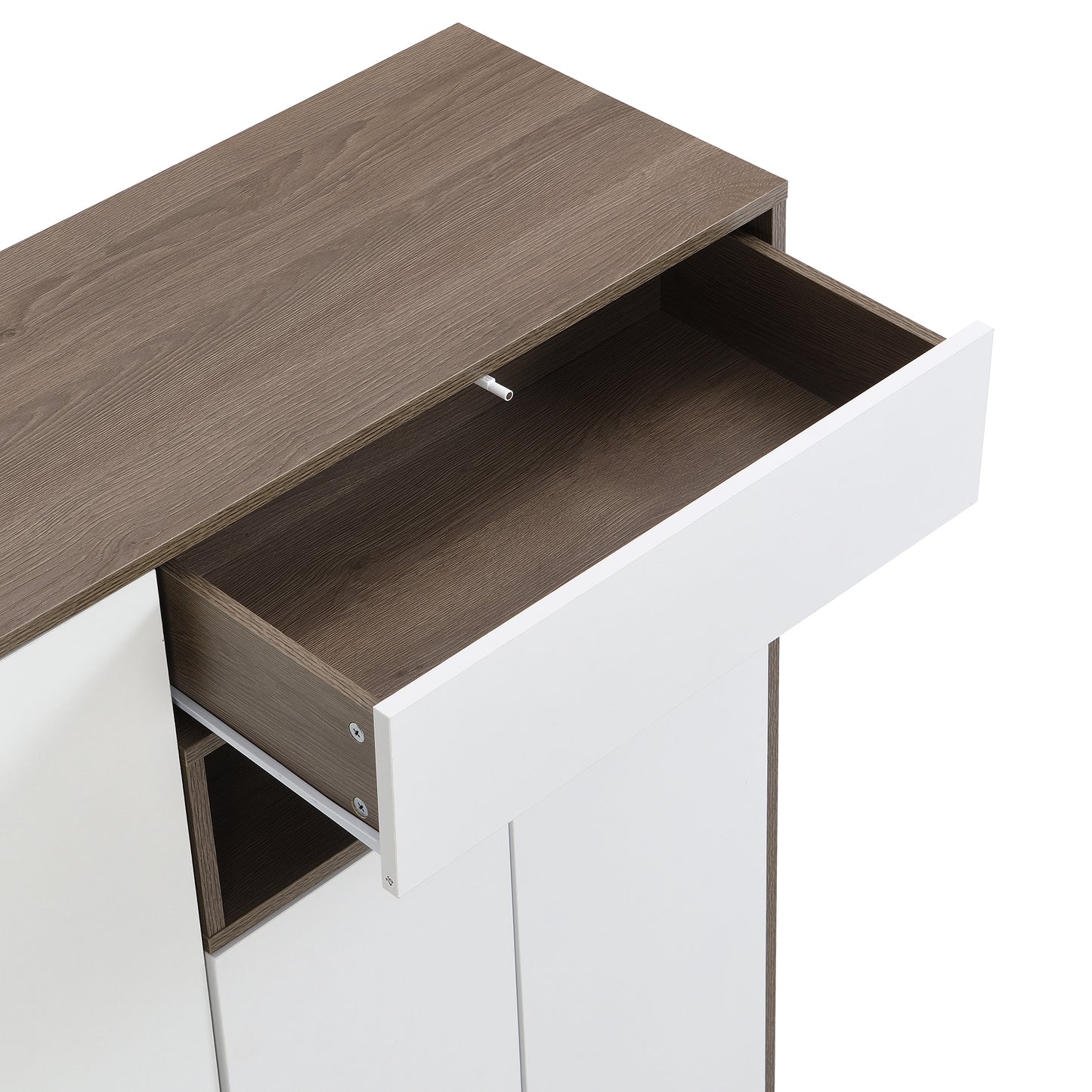 Vimora™ - 2-in-1 Shoe Storage Bench & Cabinet with Cushioned Seat, White