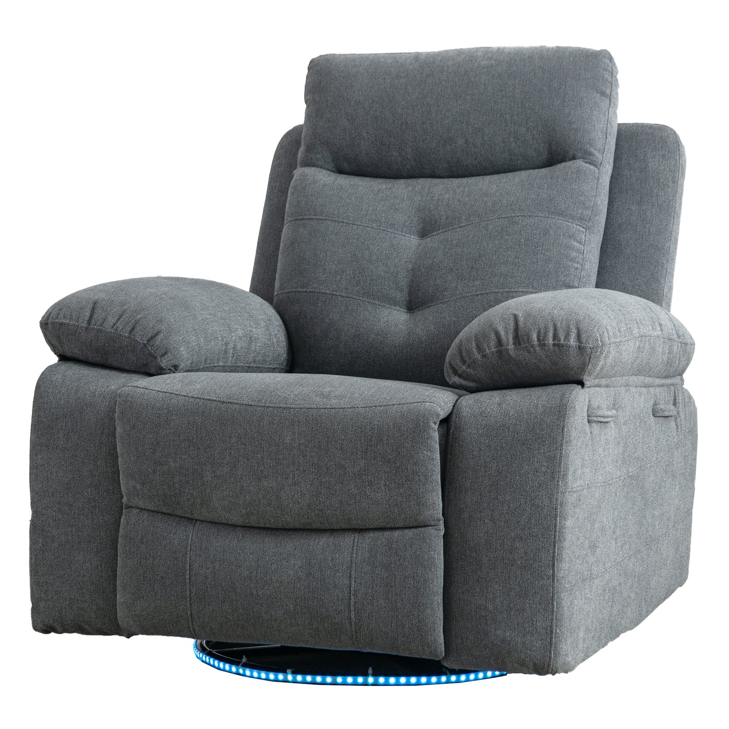 Vimora™ - Light Grey Power Recliner Glider Chair with Bluetooth Speaker and LED Light