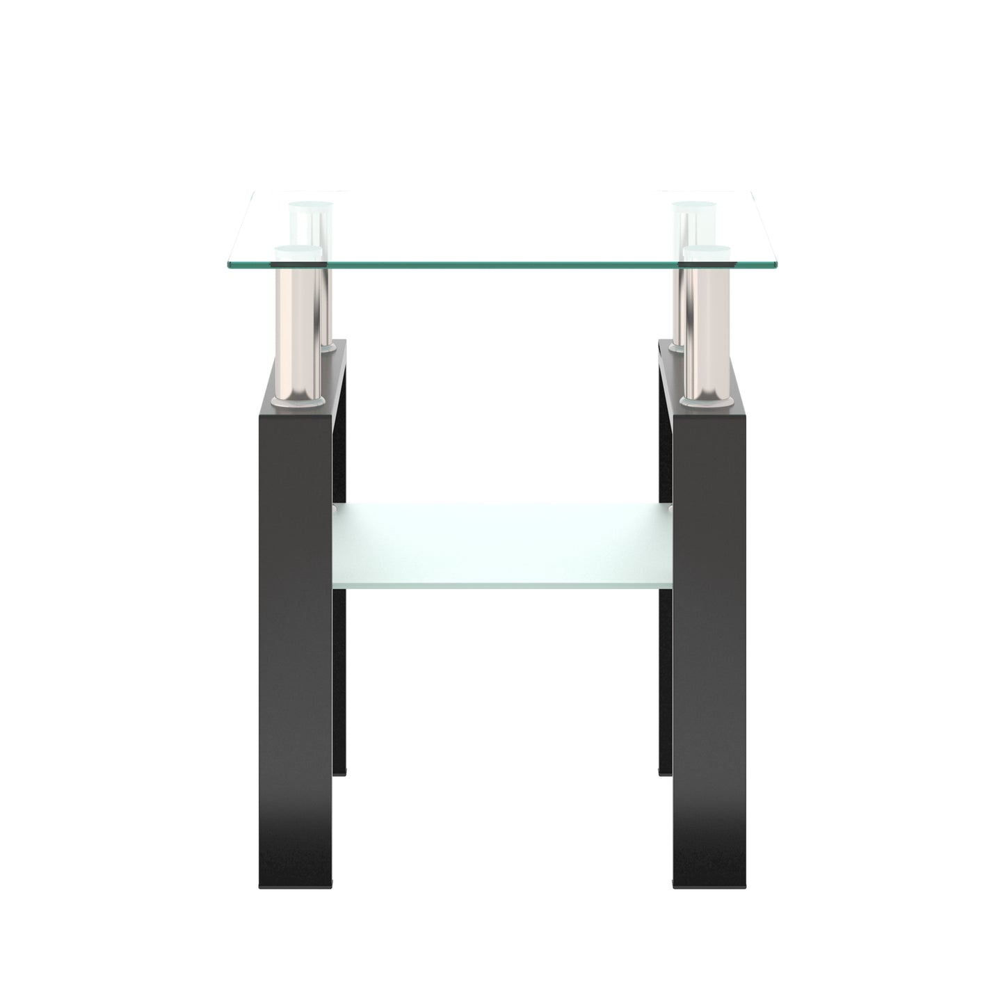 Liam™️ - Modern Tempered Glass Square Coffee Table for Living Room - Transparent/Black
