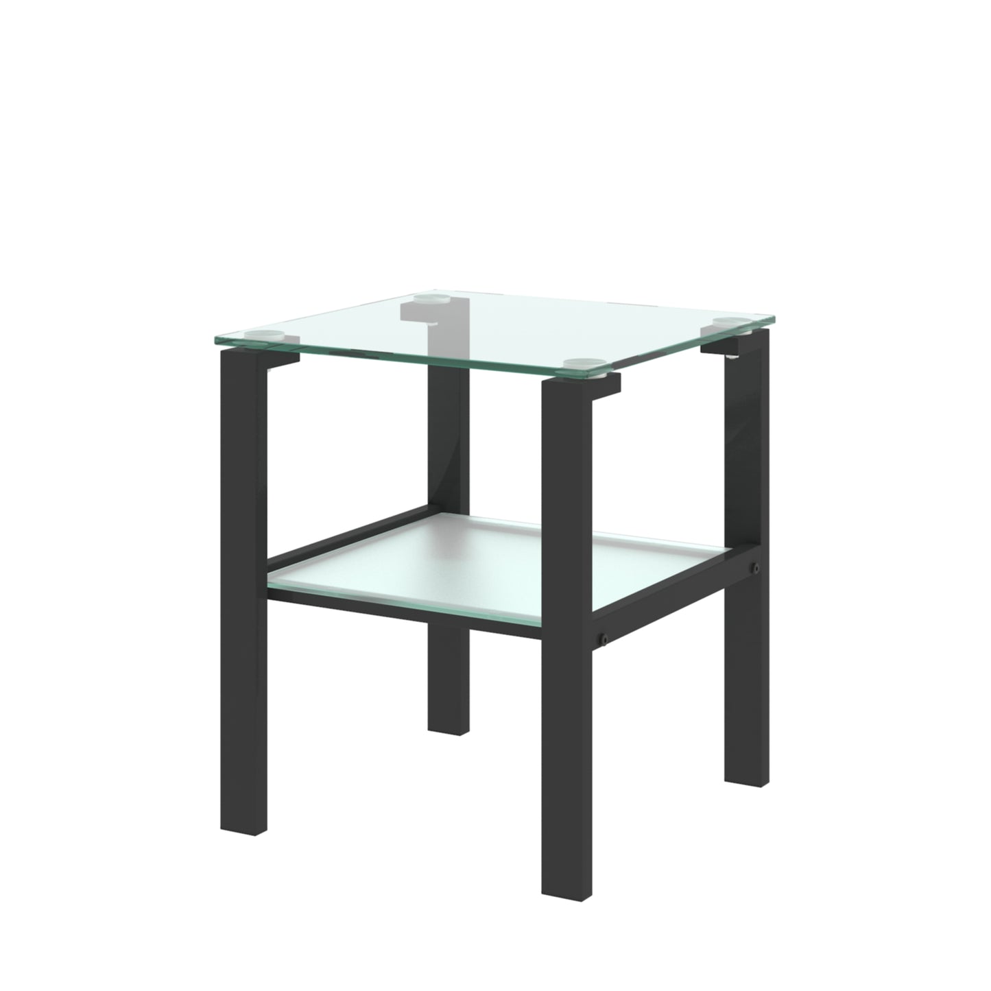 Ava™️ - Black Glass Two-Layer Round Tea Table for Living Room & Bedroom