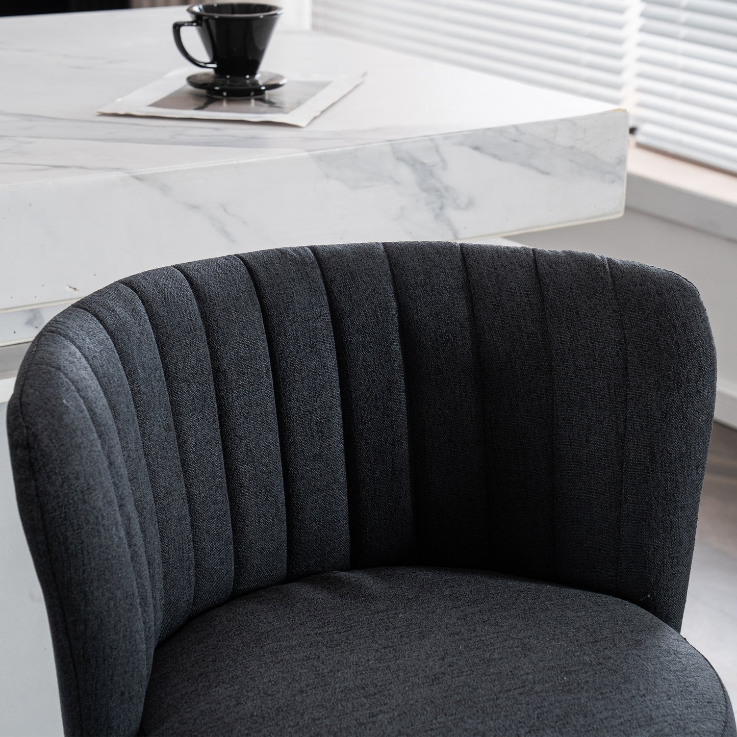 Vimora™ - Elegant Gray Adjustable Swivel Bar Stools with High Backrest (Set of 2)