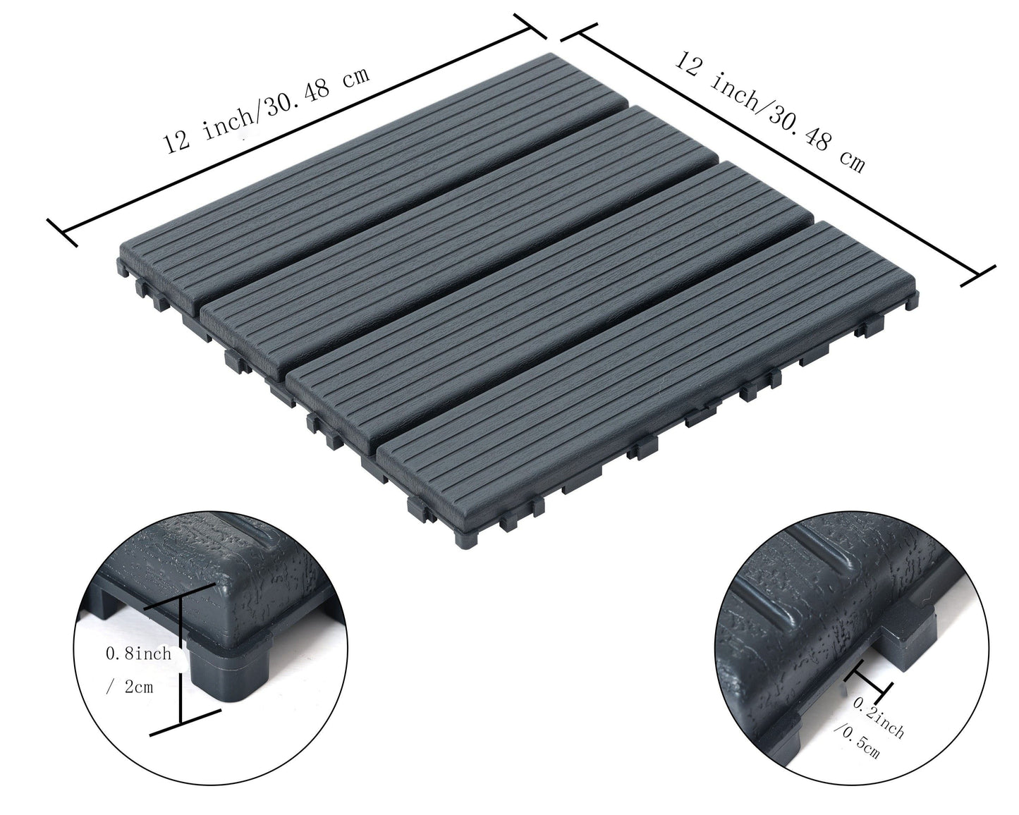 Vimora™ - 12x12 Waterproof Interlocking Garden Tiles, Slip-Resistant & Easy Assembly (44 PCS)