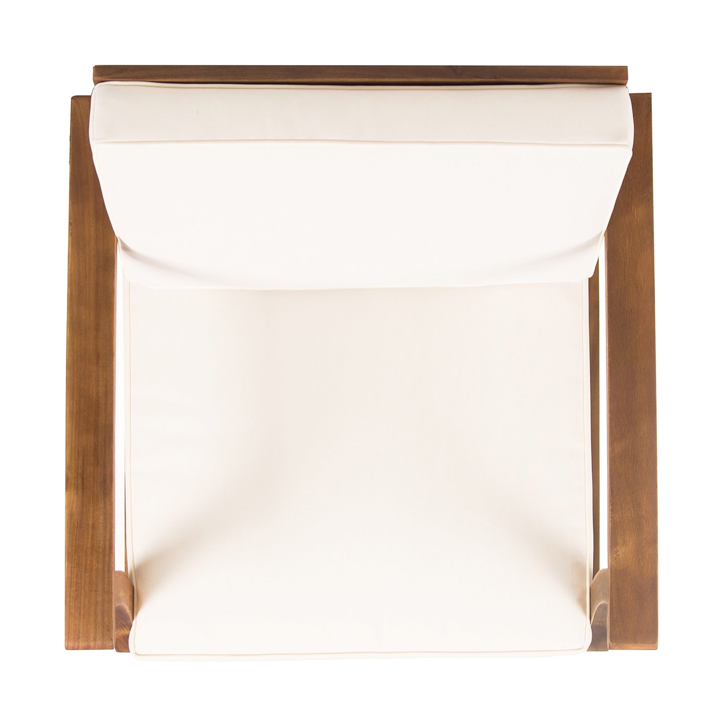 Vimora™ - Cream Acacia Wood Club Chair with Slat Panel Design
