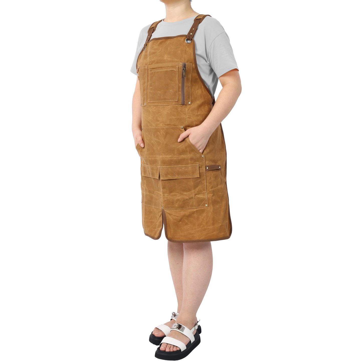 Vimora™ - Heavy-Duty Waxed Canvas Tool Apron, Fully Adjustable & Water-Resistant