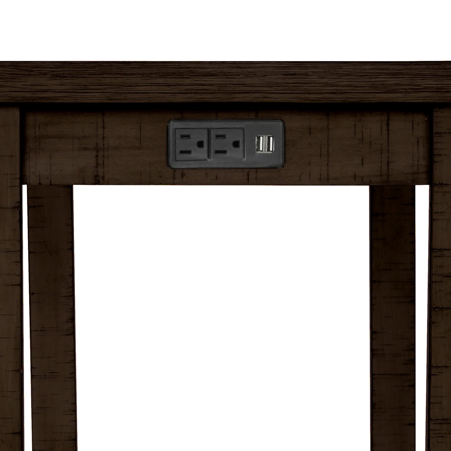 Vimora™ - Rustic Brown Counter Height Dining Set with Padded Stools and Built-in Charging