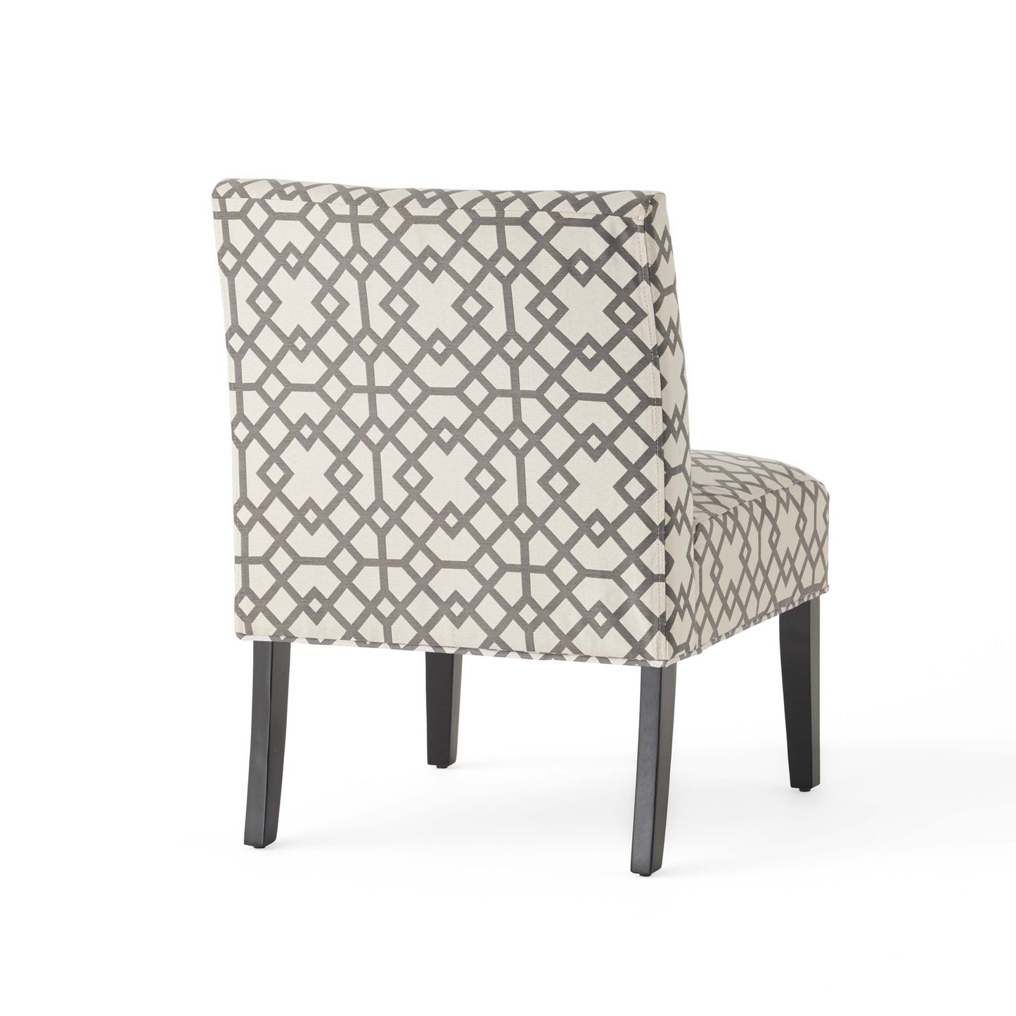 Vimora™ - Contemporary Grey and Ivory Upholstered Accent Chair with Tapered Legs