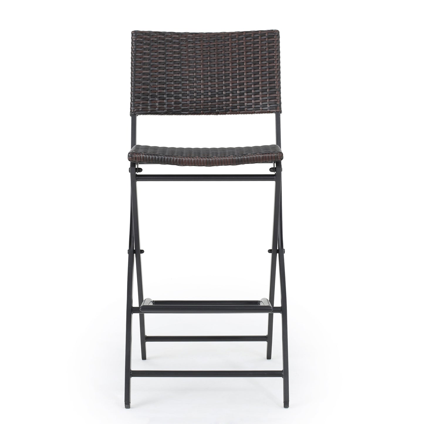 Vimora™ - Outdoor Foldable Wicker Barstools, Faux Rattan Patio Chairs, Brown Multi (Set of 2)