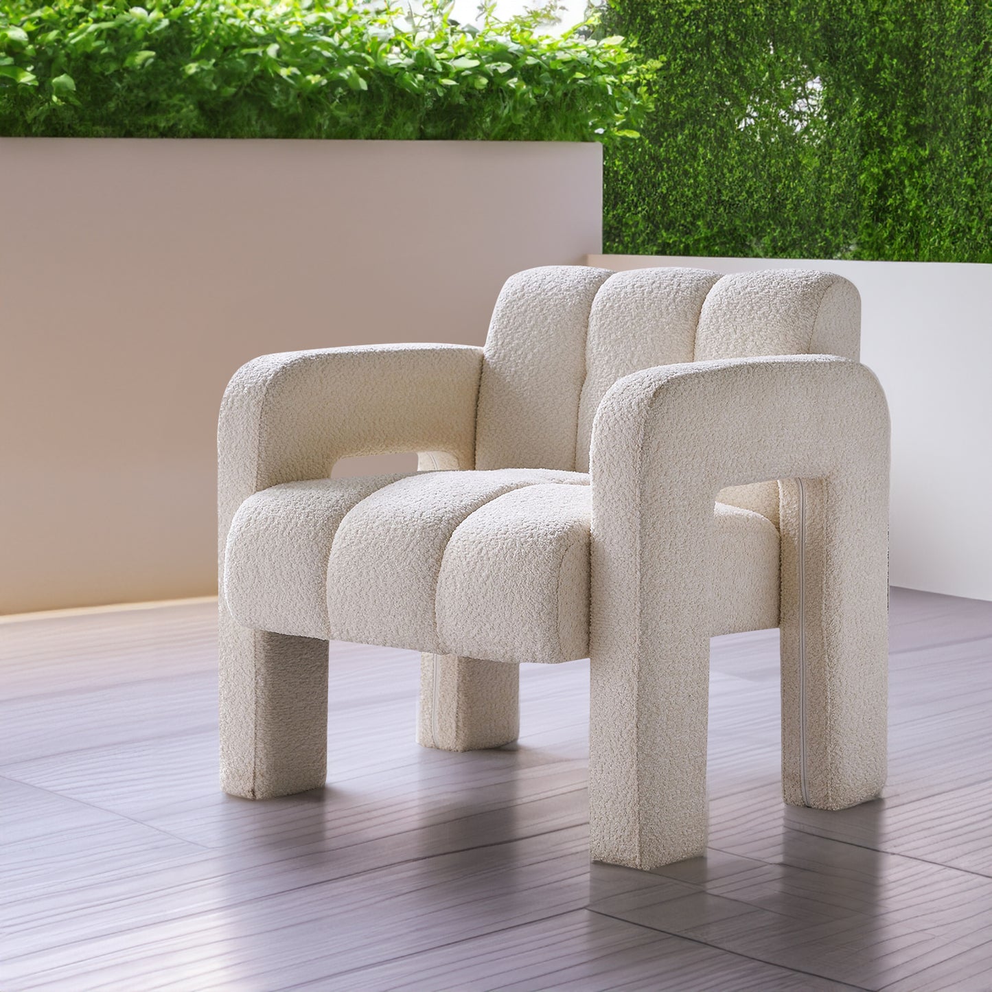 Vimora™ - Modern Beige Boucle Upholstered Accent Chair