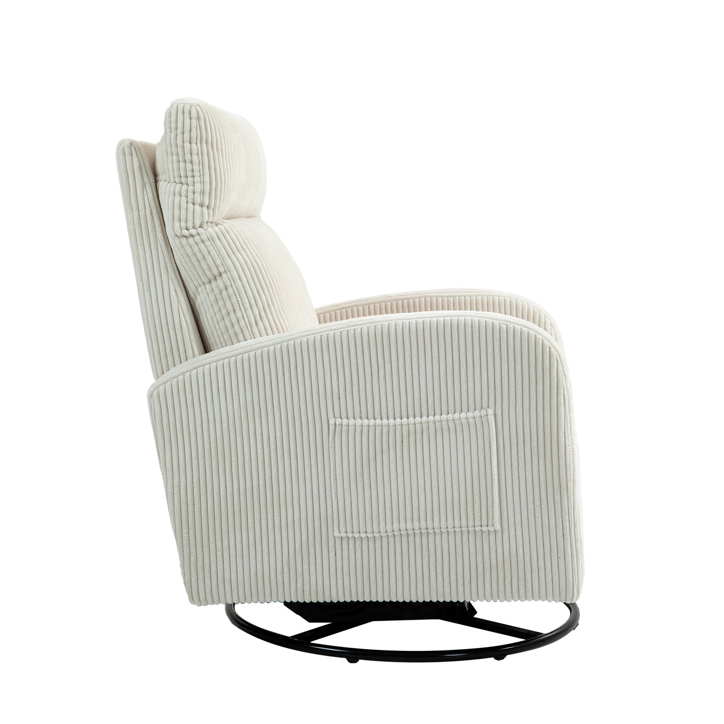 Vimora™ - Beige Upholstered Swivel Glider Rocking Chair