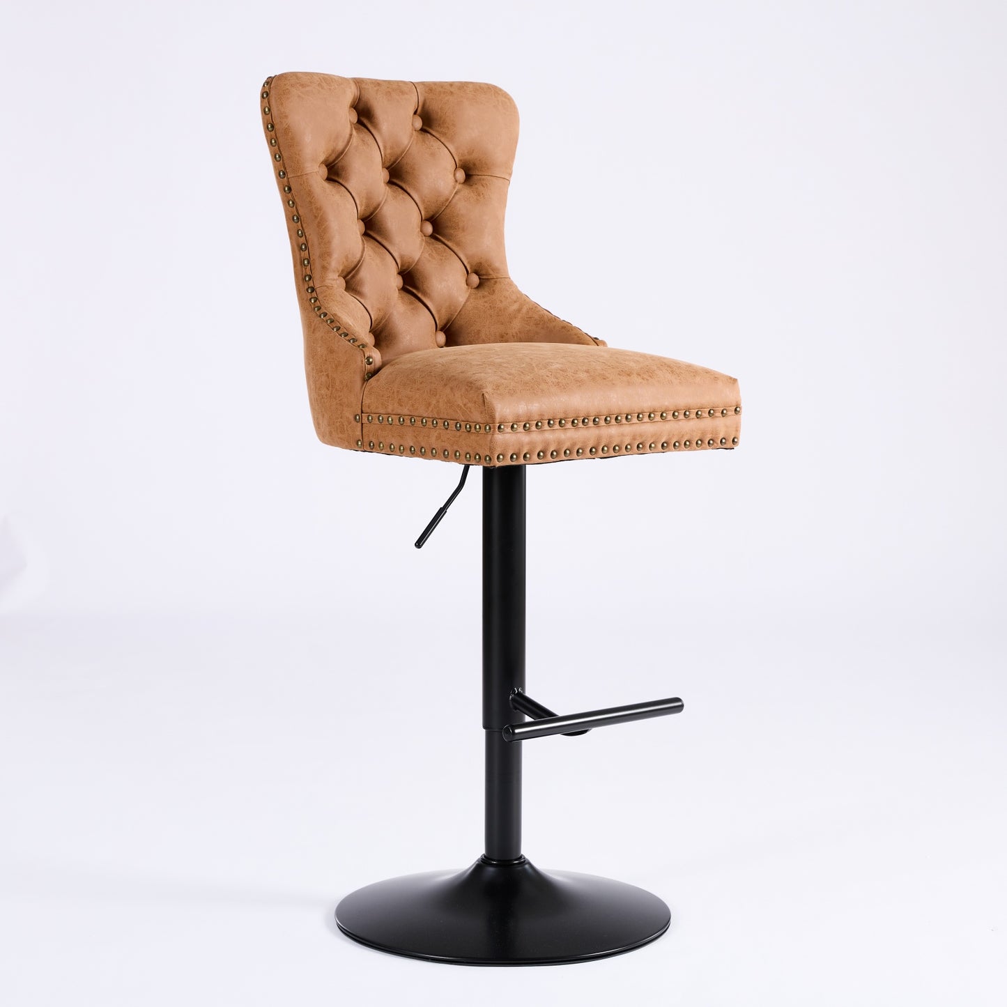 Vimora™ - Adjustable Vintage PU Swivel Bar Stools Set of 2 (Orange)