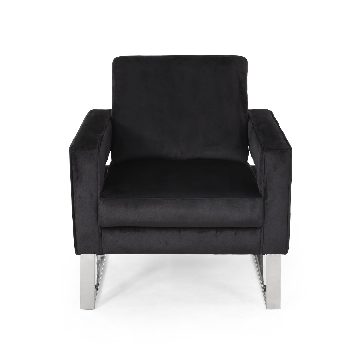 Franklin™ - Modern Velvet Club Chair with Geometric Design and Silver Accents