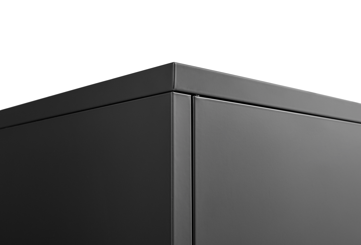 Vimora™ - Kitchen Buffet Server Table with Doors, Metal Sideboard Console Cabinet in Black