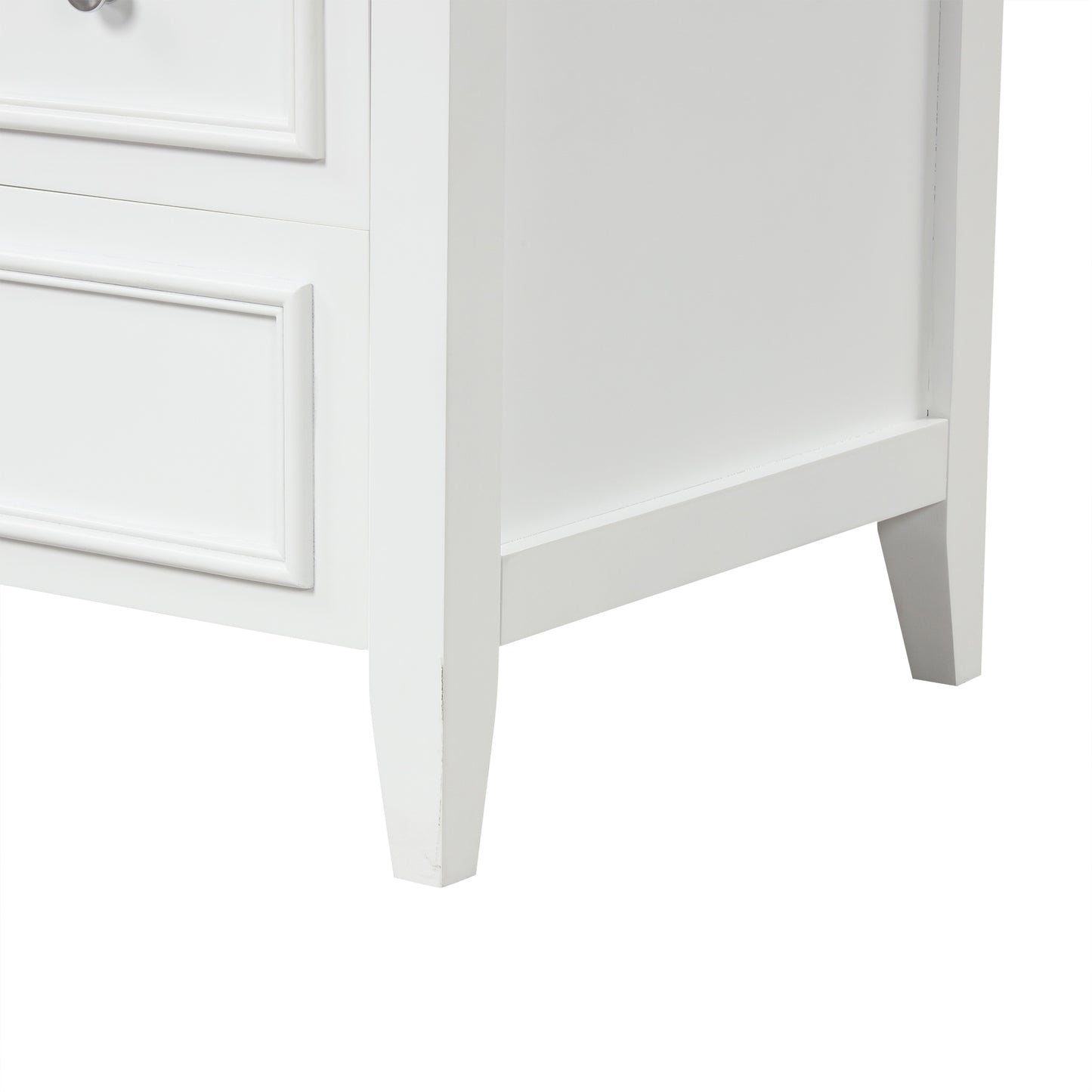 Vimora™ - White Bathroom Vanity with Sink, 3 Drawers, Solid Wood & MDF Cabinet